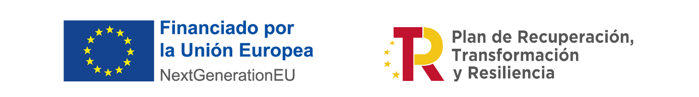 Logotipo de Financiado por la Unión Europea y Logotipo de Plan de Recuperación Transformación y Resiliencia
